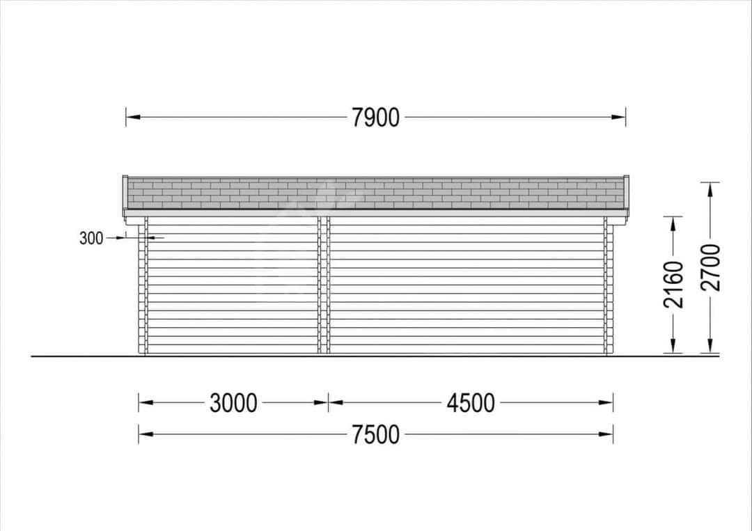 Summer house MAJA 7.5mx4m 44mm 7